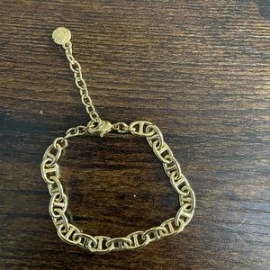 BaubleBar gold link bracelet adjustable!